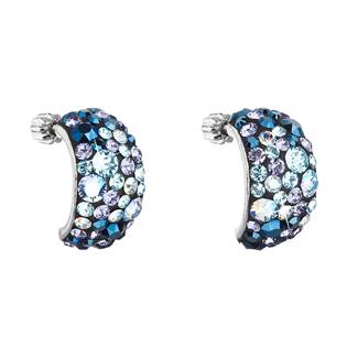 Stříbrné šroubovací náušnice s krystaly Crystals from Swarovski®, Blue Style